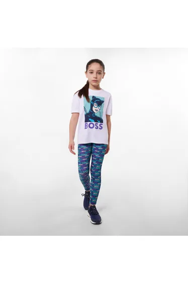 Girls Comic Pop Art Leggings in Navy