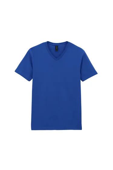 Gildan Mens Soft Style V-Neck Short Sleeve T-Shirt - Royal Blue