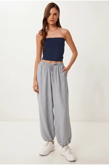 ISTANBUL Women's Crepe Harem Trousers