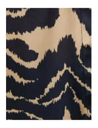 Satin Shirt Zebra Pattern Pocket Buttoned Long Sleeve - 5
