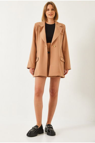 Women's Skirt Jacket Top and Bottom Set