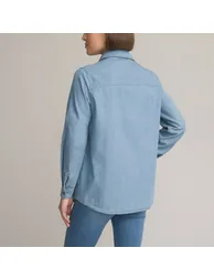 Lightweight Denim Shirt with Long Sleeves - 4