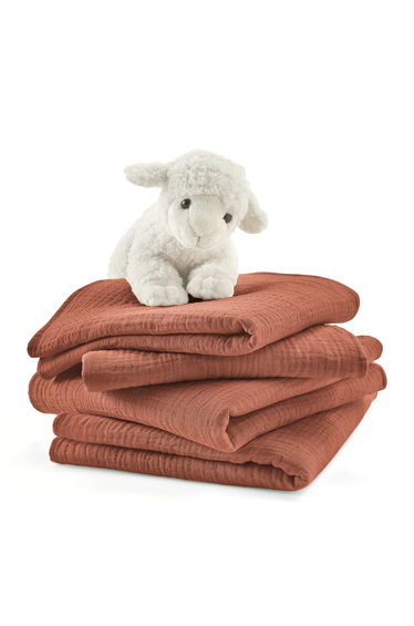 Set of 4 Kumla Large 100% Cotton Muslin Squares