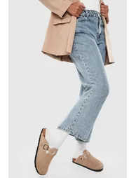 حذاء كلوغ بمقدمة مغلقة مبطن بفرو