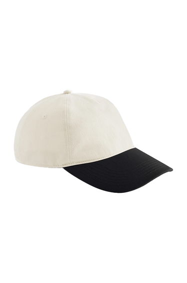 Beechfield Leisure Contrast Peak Baseball Cap - Natural/Black