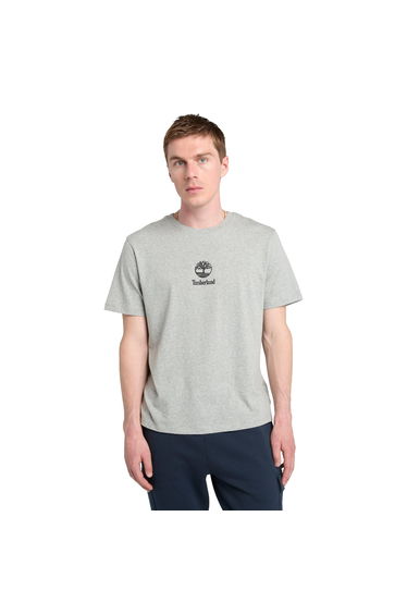Men's Timberland Print Stack Logo Short Sleeve T-Shirt in Grey