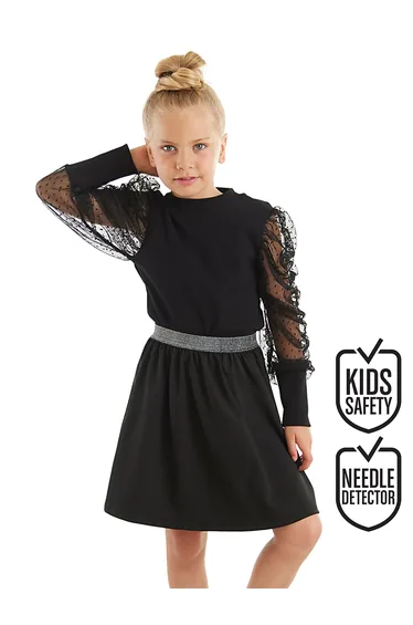 Tulle Girl's Turtleneck Blouse Skirt Set