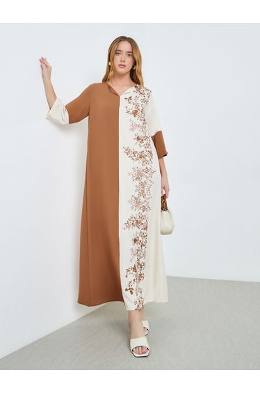 Color Block 3/4 Sleeves Jalabiya