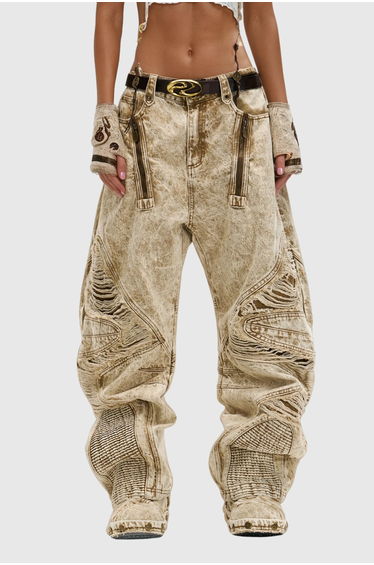 Dimitar Ripped Zipper Jeans