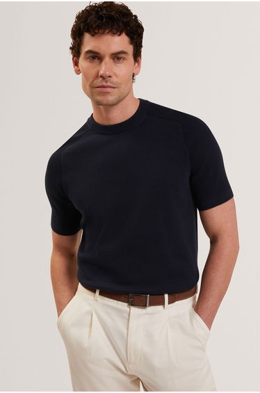Torrent Ribbed Raglan T-Shirt Navy
