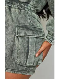 Shape Khaki Washed Oversized Hoodie Sweat Dress - 3
