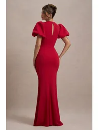 Love Letters | Red Puff-Sleeve Maxi Dress - 1