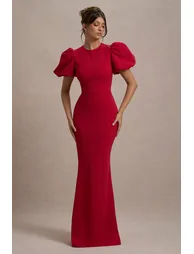 Love Letters | Red Puff-Sleeve Maxi Dress