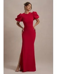 Love Letters | Red Puff-Sleeve Maxi Dress - 5