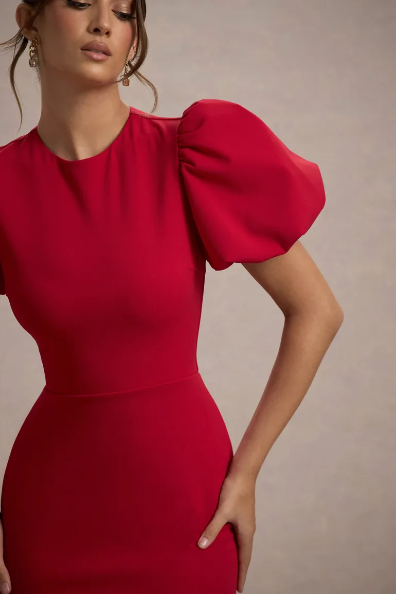 Love Letters | Red Puff-Sleeve Maxi Dress - 6