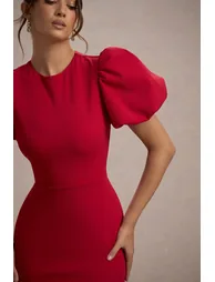 Love Letters | Red Puff-Sleeve Maxi Dress - 6