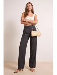 Black Limited Edition Straight/Straight Cut Pleated Trousers