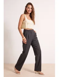 Black Limited Edition Straight/Straight Cut Pleated Trousers - 1