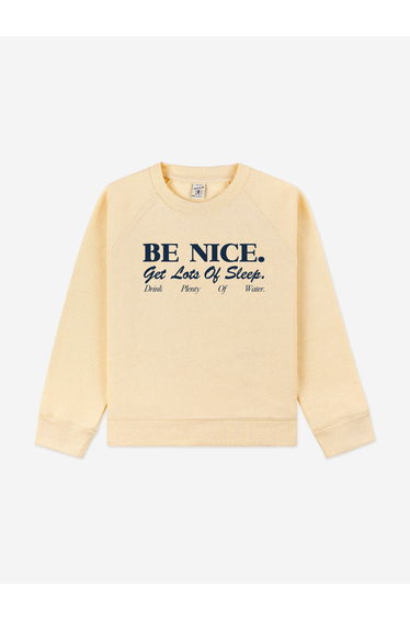 Sporty & Rich Kids Be Nice Crewneck Sweatshirt in Yellow