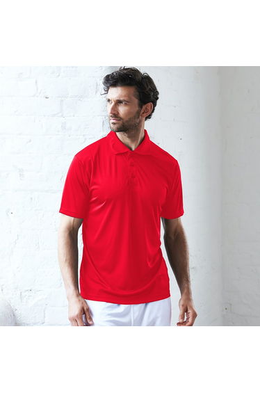 AWDis Just Cool Mens Smooth Short Sleeve Polo Shirt - Fire Red
