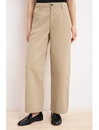 Beige Regular Waist Barrel Jeans - 2