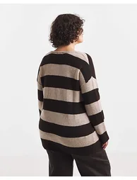 سترة سيمبلي بي بطبعة مخططة محبوك بأكمام طويلة - 2