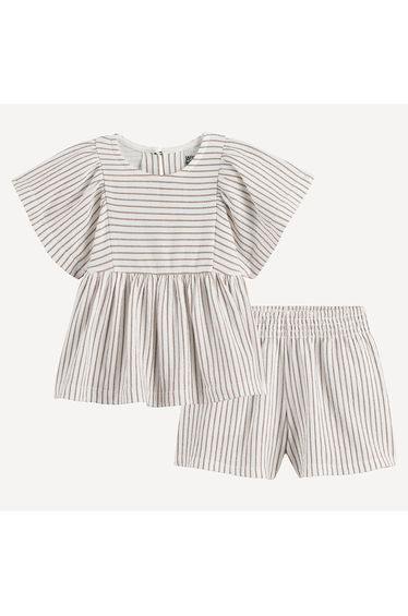 Striped Blouse/Shorts Outfit