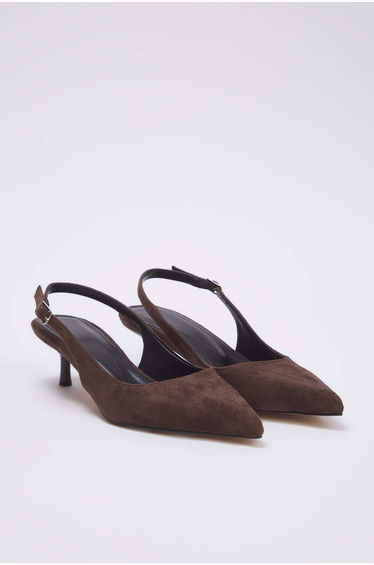 Brown Suede High Heel Shoes