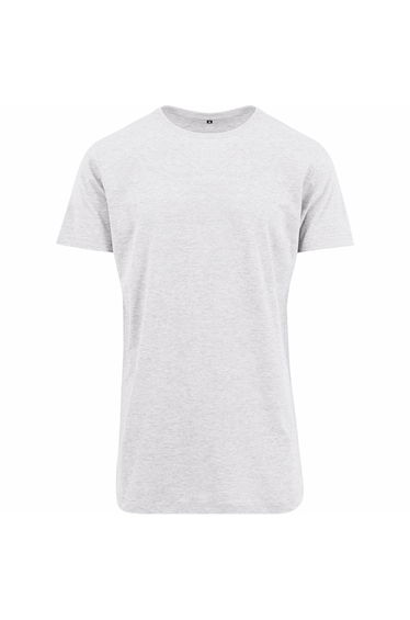 Mens Shaped Long Short Sleeve T-Shirt - White