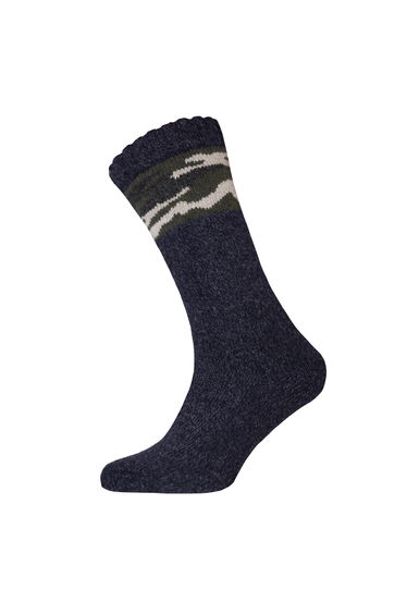Mens Camo Heavy Gauge Boot Socks - Navy