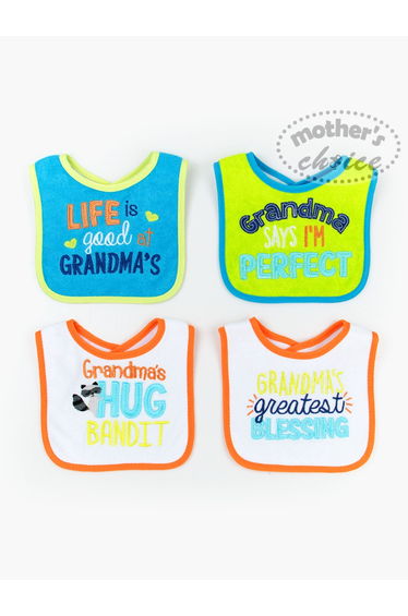 Pack of 4 - Soft Jersey Cotton Dribble Proof Bib