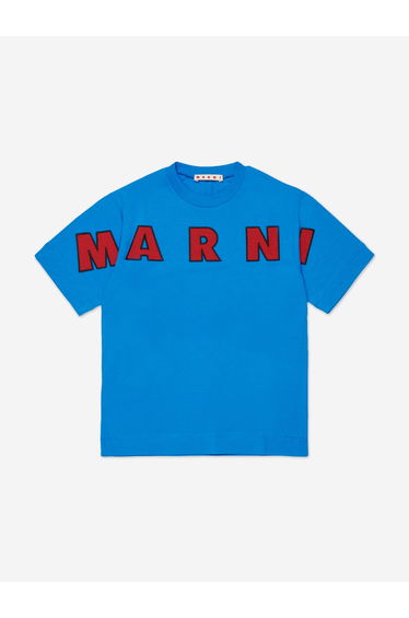 MARNI Kids Logo T-Shirt in Blue