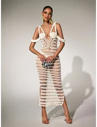 Pzvra Sleeveless Cutout Knitted Maxi Dress - 3