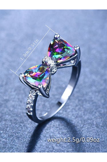 Zircon Bow Detail Ring