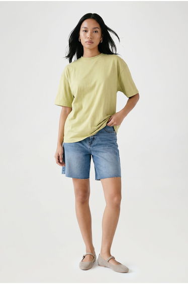 Basic Oversized Short Sleeve T-Shirt - olive