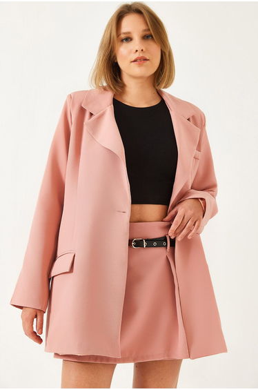 Women's Skirt Jacket Top and Bottom Set