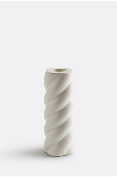 Twisted Ceramic Candle Holder H12.5cm, Vavy