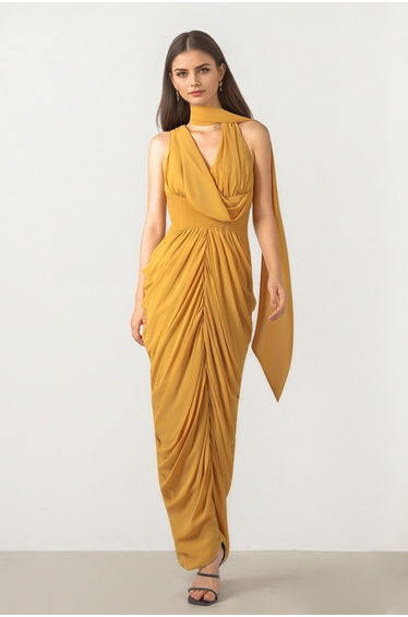 Yellow Chiffon Dress