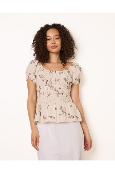 Embroidery Peplum Blouse