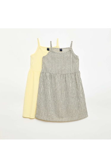 2-Pack of Crepe Knit Dresses GREY