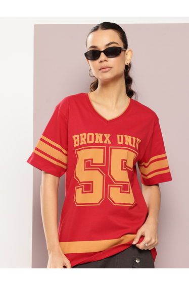 Women Oversized V Neck T-Shirt