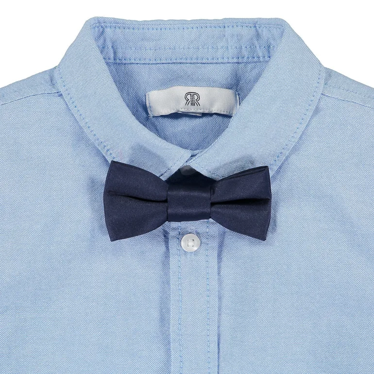 Cotton Shirt with Detachable Bow Tie - 5