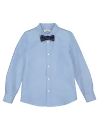 Cotton Shirt with Detachable Bow Tie - 2
