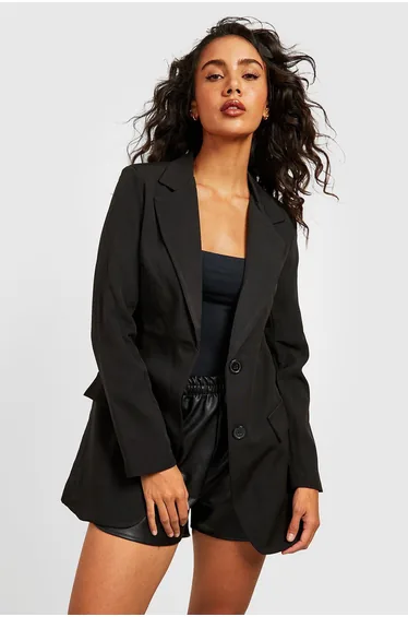 Fitted Tailored Blazer - black