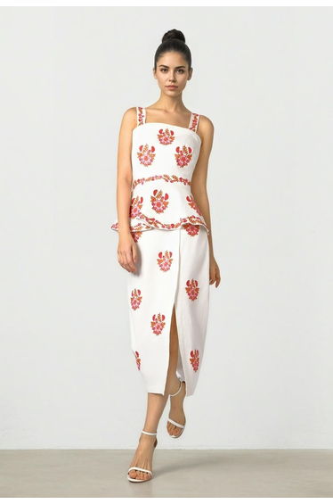 Embroidered Pencil Skirt