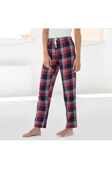 Skinnifit Womens/Ladies Tartan Lounge Pants - Red/Navy Check