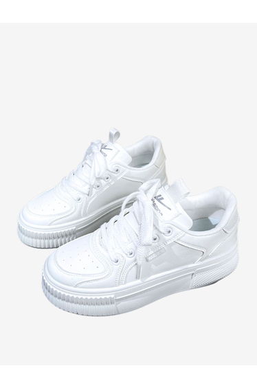 Women Textured Lace Up Casual Sneakers