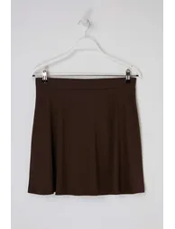 Brown 2-Layer Knitted Sports Shorts Skirt