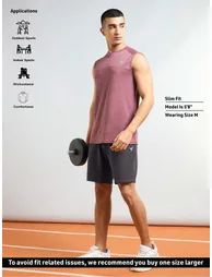 Solid Slim Fit Sports Shorts with Drawstring