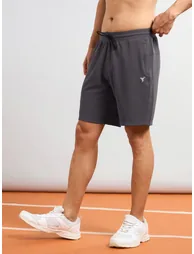 Solid Slim Fit Sports Shorts with Drawstring - 2